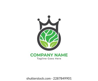Crown Tree Leaf Logo Concept icon sign symbol Element Design. Health Care, Ecology, Herbal, Spa, Beauty salon, Boutique, Natural Products, Organic Logotype. Vector illustration template
