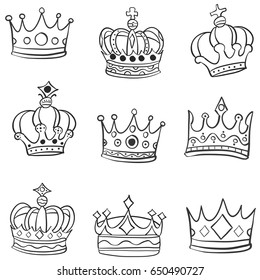 Crown Various Hand Draw Doodles