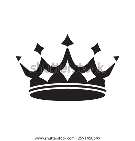 Crown vector art, king crown silhouette vector design icon