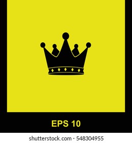 Crown vector black icon. Isolated illustration. Business picture.