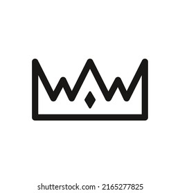 Crown vector black line style isolated on white background. 10 eps