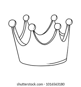 Crown Vector cartoon illustration for stickers, pins and print