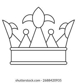 Crown vector, crown clip art, crown line drawing, line art illustration clip art crown