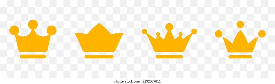 Crown vector collection. Gold crown icon set. King emblem, royal symbols. Exclusive, vip, premium symbol, luxury sign vector icons set. Vector illustration in flat design