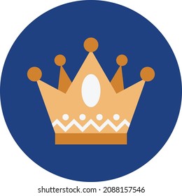 Crown Vector Color Icon, das leicht editierbar ist

