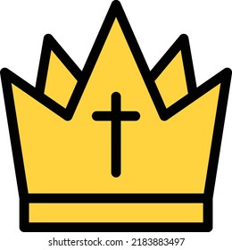 crown vector color line icon 