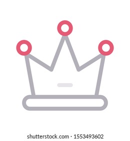 crown vector colour line icon