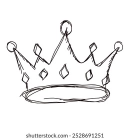 imagem de design de vetor coroa com estilo manuscrito. adequado para ícones, web e fundos