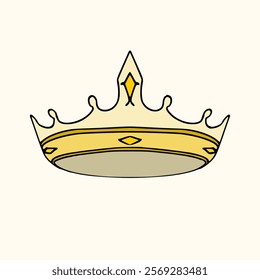 Crown vector design seen from the front on a white background