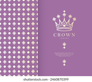 Crown vector emblem. Can be used for jewelry, beauty and fashion industry. Elegant, classic elements. Great for logo, monogram, invitation, flyer, menu, brochure, background, or any desired idea.