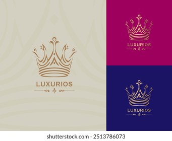 Crown vector emblem. Can be used for jewelry, beauty and fashion industry. Elegant, classic elements. Great for logo, monogram, invitation, flyer, menu, brochure, background, or any desired idea.