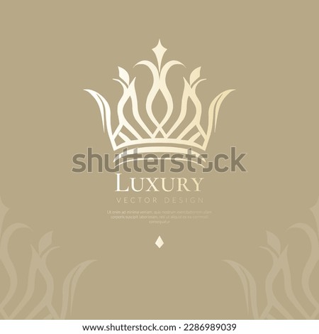 Crown vector emblem. Can be used for jewelry, beauty and fashion industry. Elegant, classic elements. Great for logo, monogram, invitation, flyer, menu, brochure, background, or any desired idea.