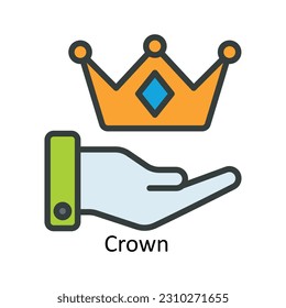 Ilustración de diseño de iconos de contorno de vectores de corona. Símbolo de interfaz de usuario en fondo blanco archivo EPS 10