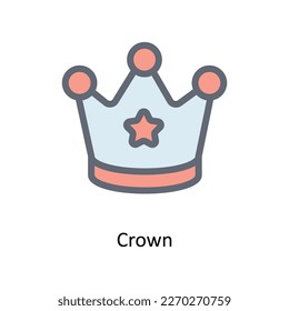 Crown  Vector  Fill outline Icons. Simple stock illustration stock