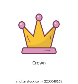 Crown vector filled outline Icon Design illustration. Gaming Symbol on White background EPS 10 File