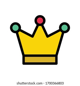 crown vector flat color icon 