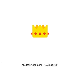 Crown vector flat icon. Isolated golden prince, queen crown emoji illustration 