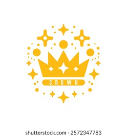 crown vector flat icon logo illustration
