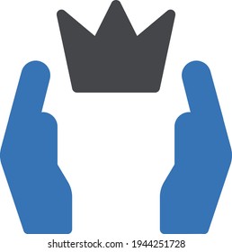icono de color de glifo vectorial de la corona