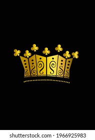 Crown vector gold on the 
black background 