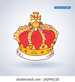 crown, vector  hand drawn vector.