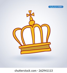 crown, vector  hand drawn vector.