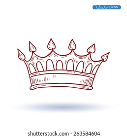 crown, vector  hand drawn vector.