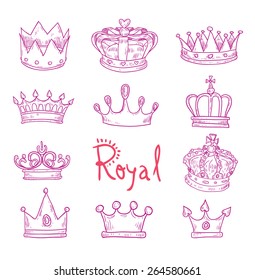 crown, vector  hand drawn vector.