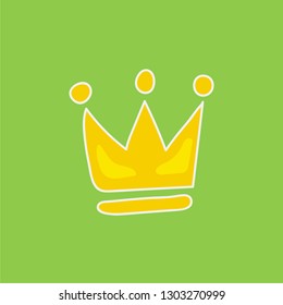 crown vector. hand drawn icon. editable stroke.