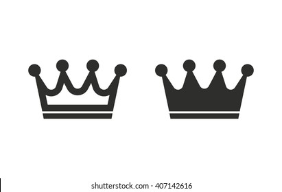 Crown   vector icon. Black  illustration isolated on white  background for graphic and web design.