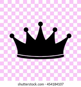 crown vector icon - black illustration