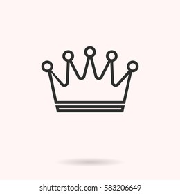Crown vector icon. Black illustration isolated on white background for graphic and web design.