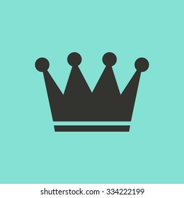 Crown  - vector icon in black on a green background.