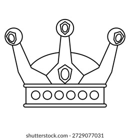 Crown vector icon, crown clip art, clip art crown, crown line icon vector, line art style illustration
