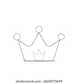  crown vector icon continuous line drawing drawing doodle