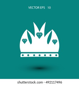 Crown vector icon, flat design best vector icon