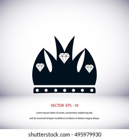 Crown vector icon, flat design best vector icon