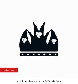 Crown vector icon, flat design best vector icon