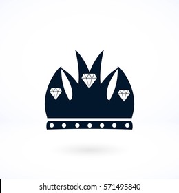 Crown vector icon, flat design best vector icon