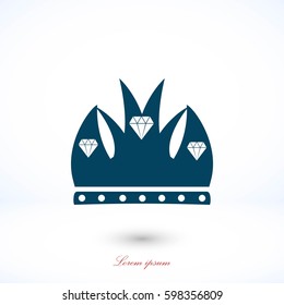 Crown vector icon, flat design best vector icon