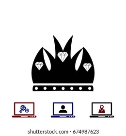 Crown vector icon, flat design best vector icon