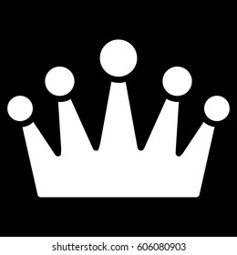 Crown vector icon. Flat white symbol. Pictogram is isolated on a black background. Designed for web and software interfaces.