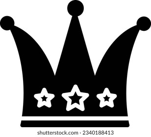 Crown Vector Icon Glyph Style