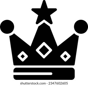 Crown Vector Icon Glyph Style