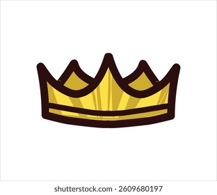 crown vector icon goldel color symbol simple elegant design.eps10