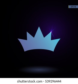 Crown vector icon. Graphic symbol for web design, logo. Isolated sign on a black background.