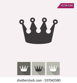 Crown vector icon. Illustration isolated for graphic and web design.