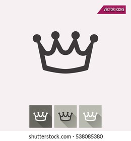 Crown vector icon. Illustration isolated for graphic and web design.