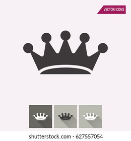 Crown vector icon. Illustration isolated for graphic and web design.