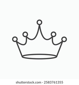 Crown vector icon isolated in black line